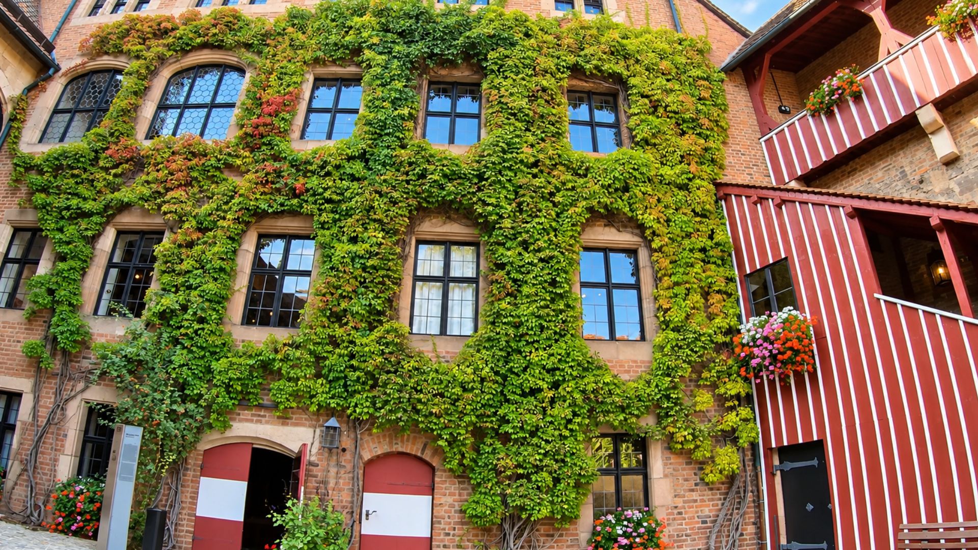 Inside Nuremberg Castle among ivy brickwork and historic rooms (4K)