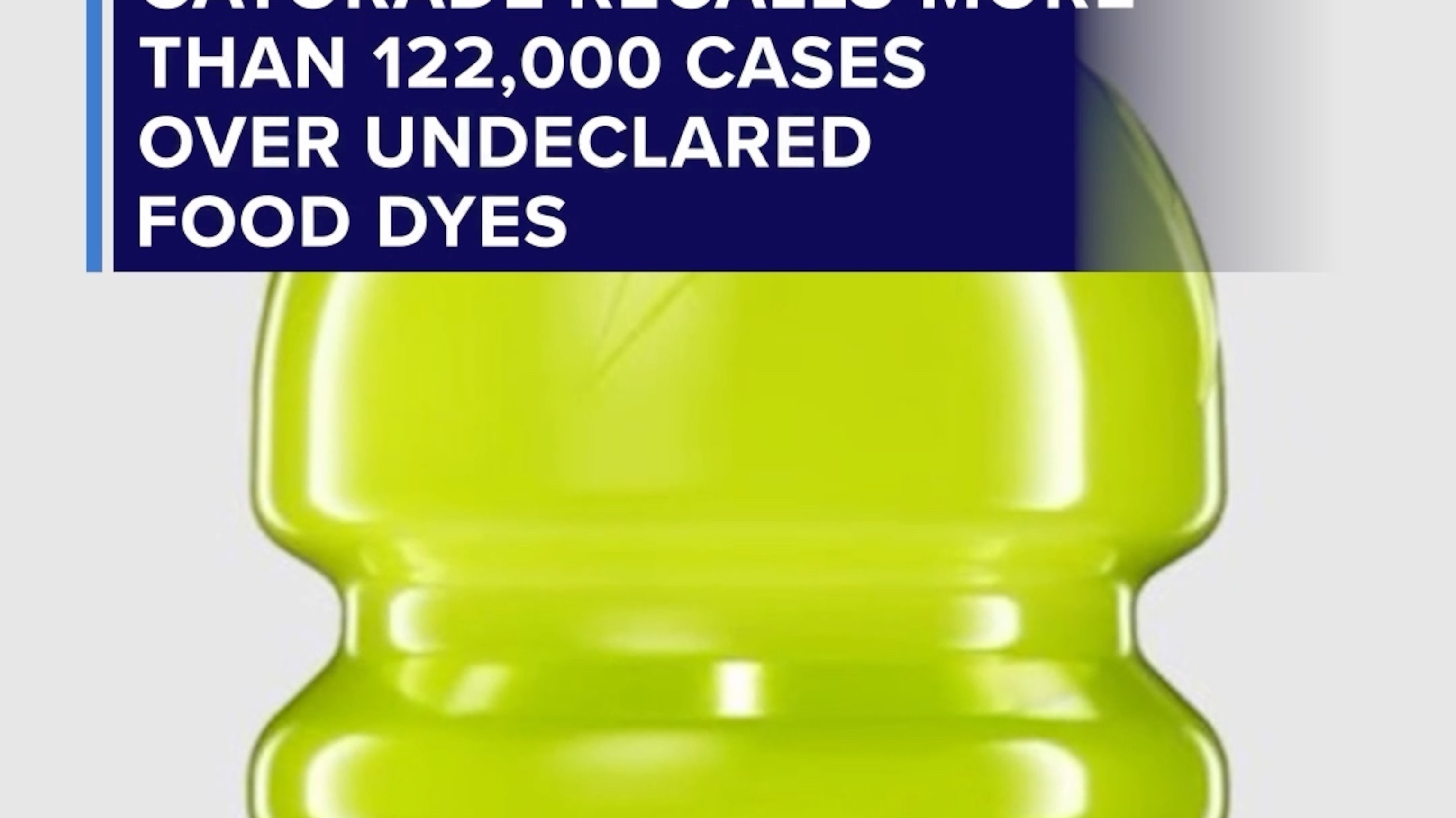 Gatorade recalls more than 122,000 cases over undeclared food dyes