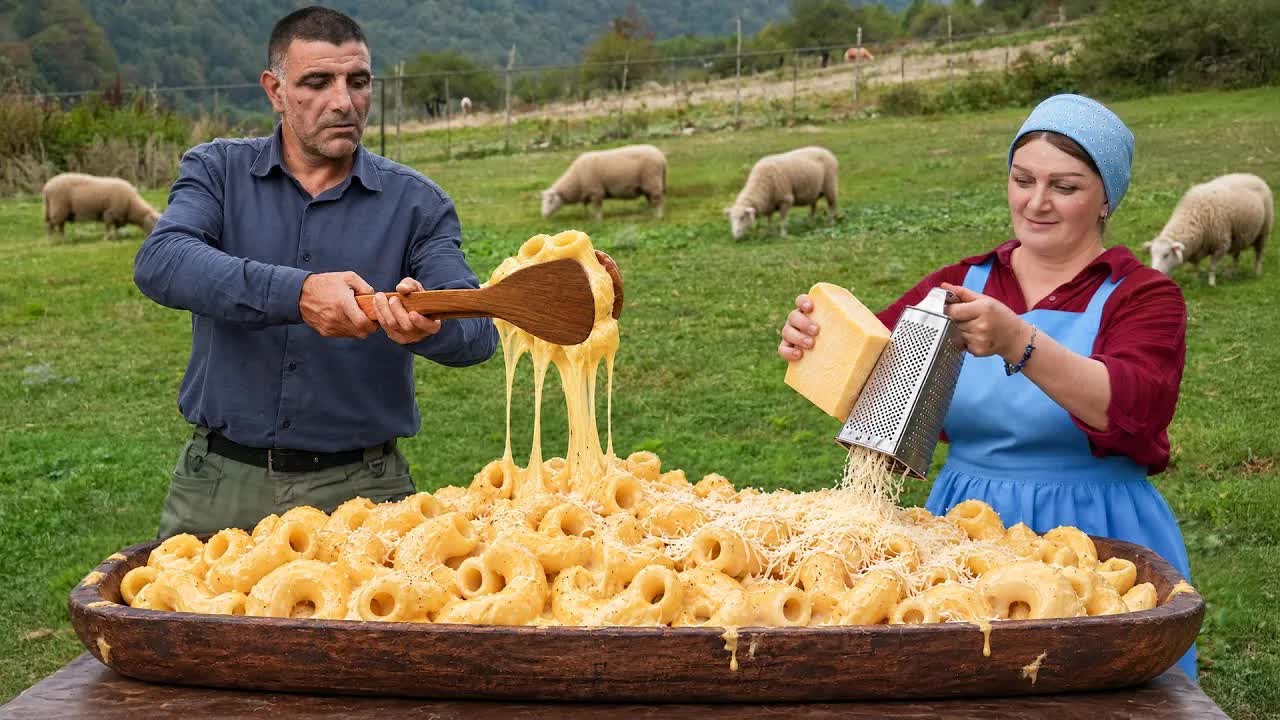 Giant mac & cheese with rich mountain sheep’s cheese