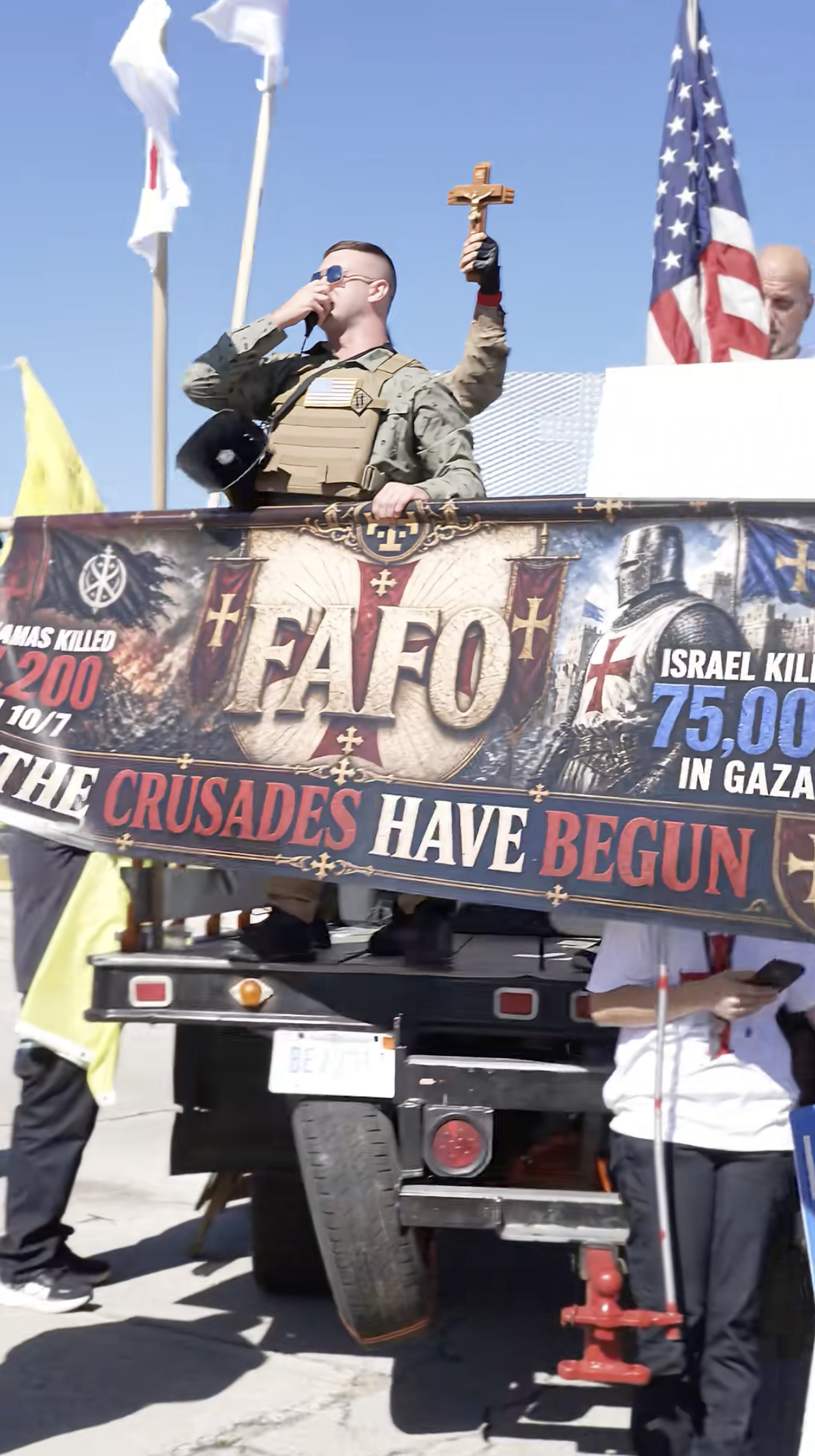 White supremacists confront anti-racist protesters outside Chicago