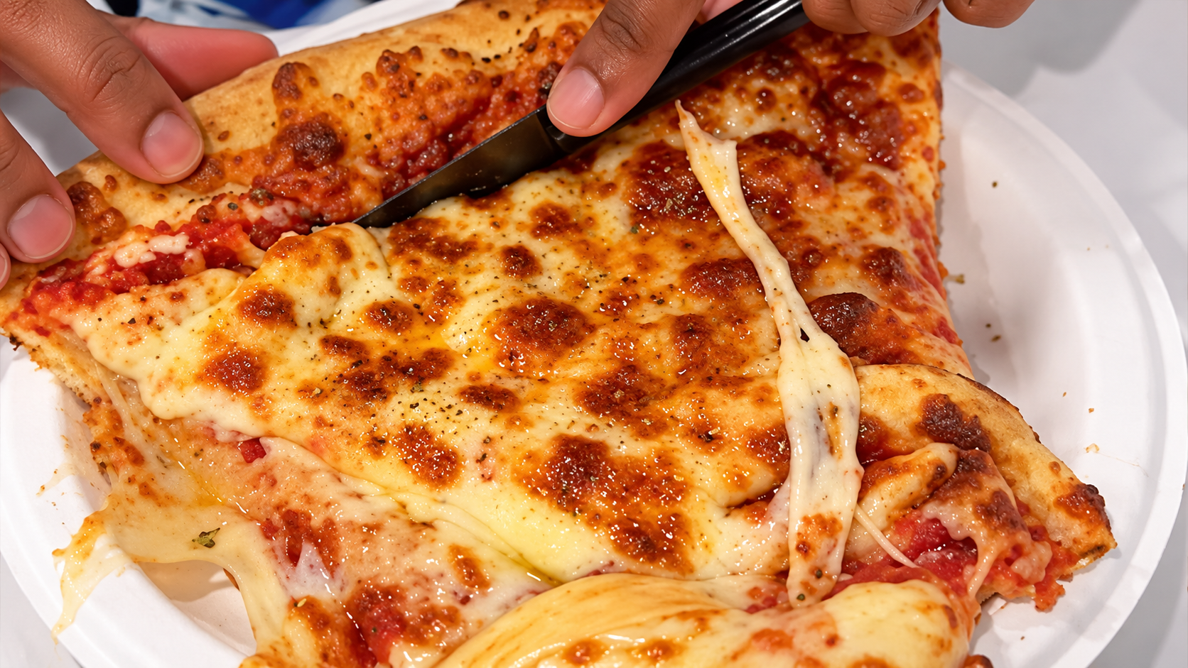 Pizza and fries shouldn’t work this well - he gave it a 9 out of 10