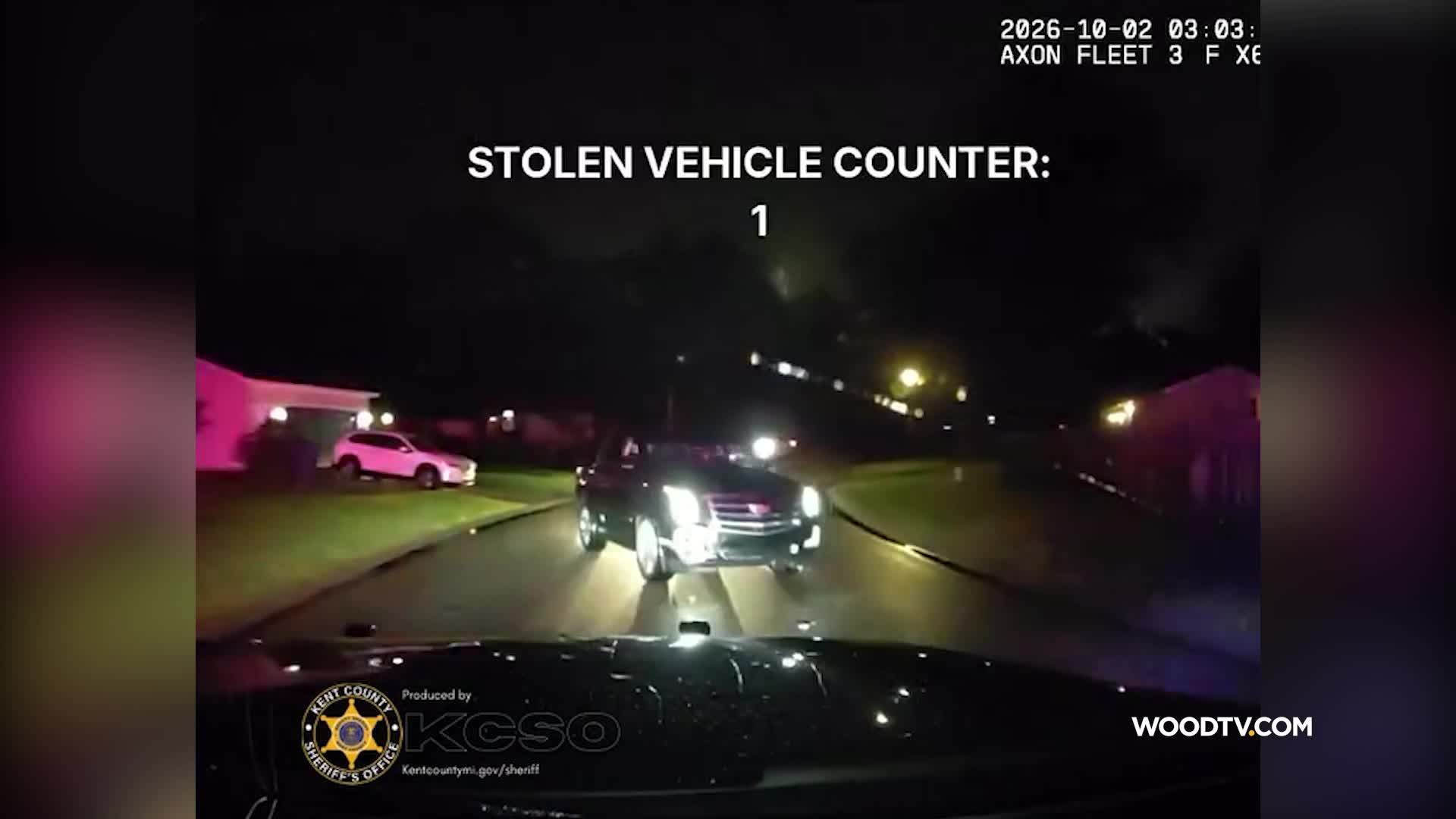 Police video: Officers chase multiple stolen cars