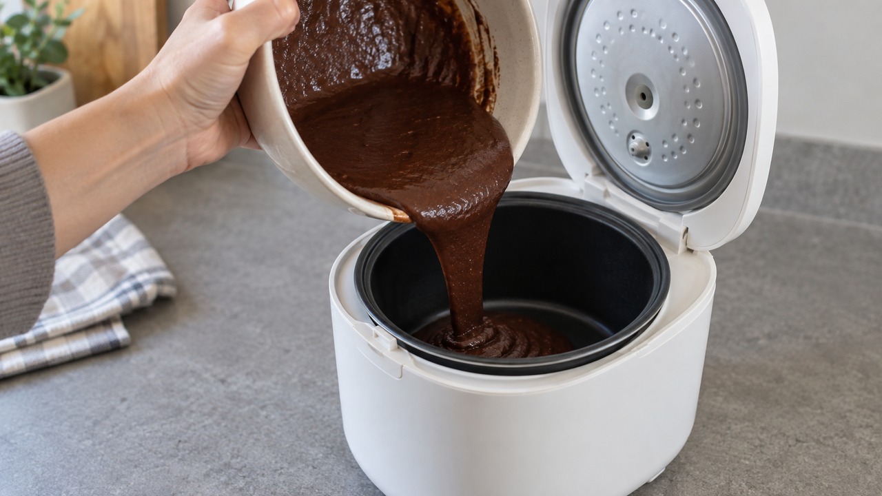 Skip the oven and make a brownie in your mini rice cooker