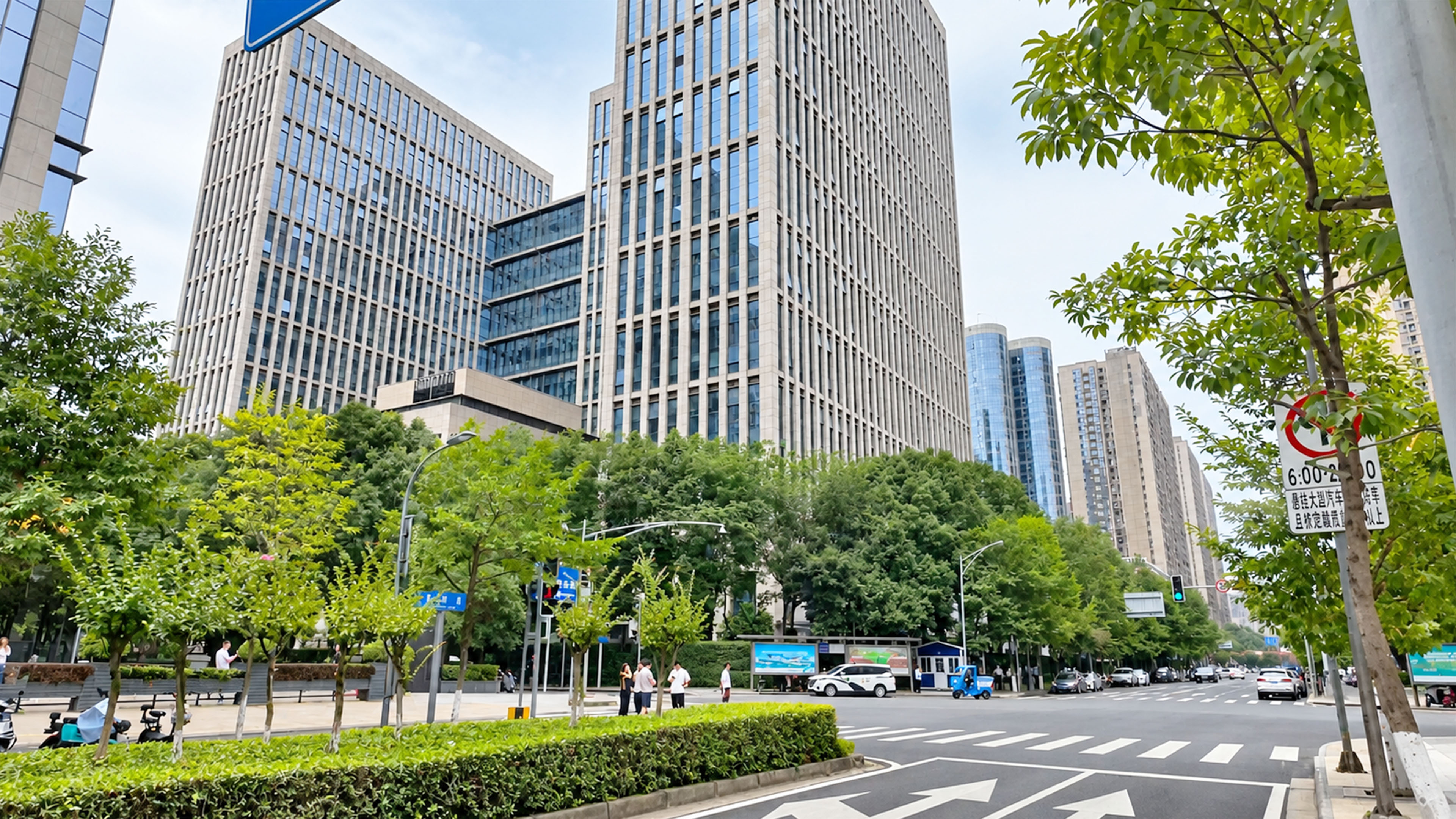 Green Street in China sits below massive modern towers