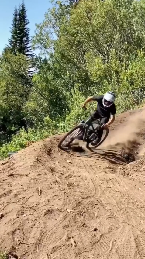 Mountain bike trail ride with style
