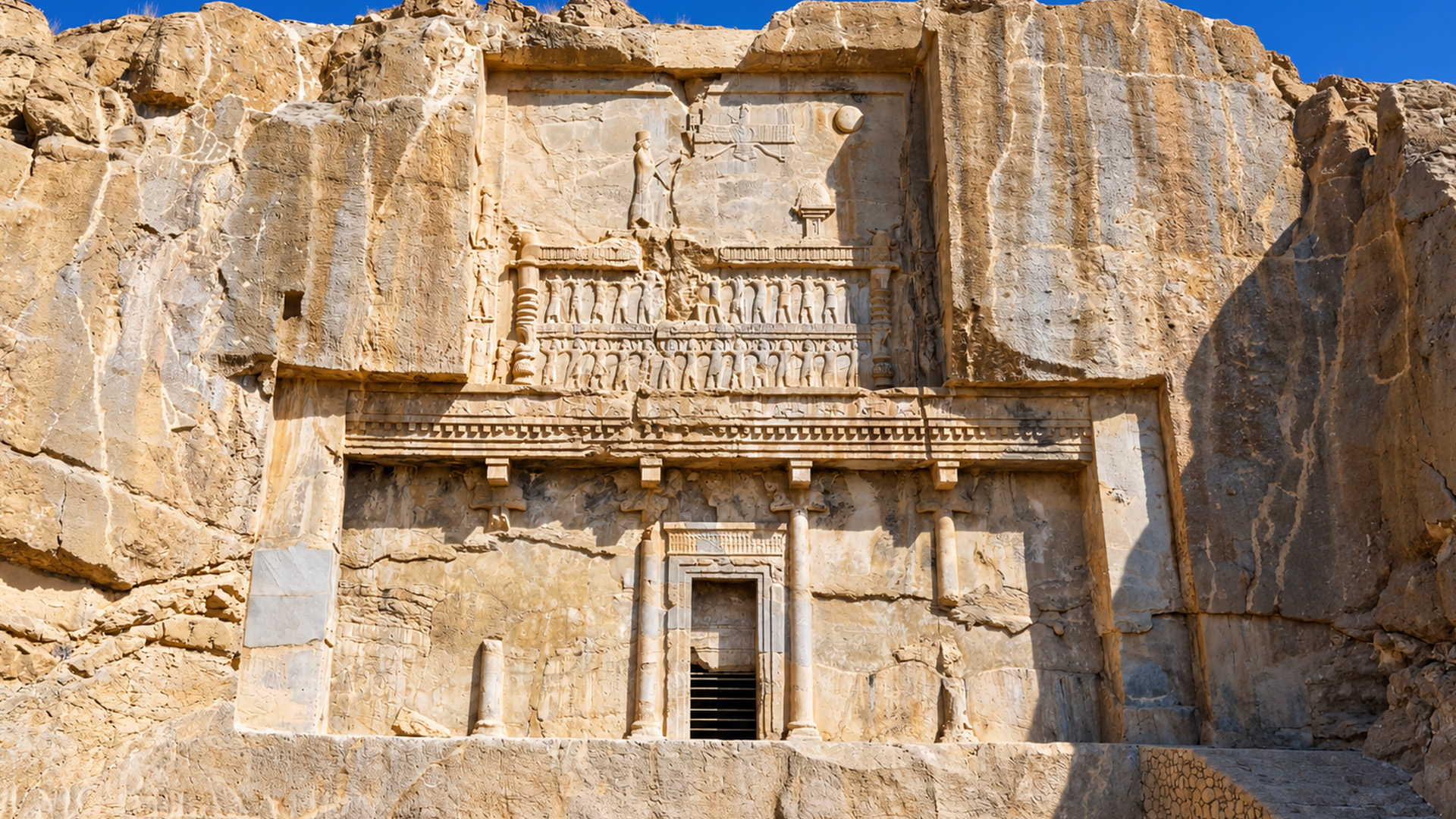 Ancient kings carved into Iran’s rock cliffs