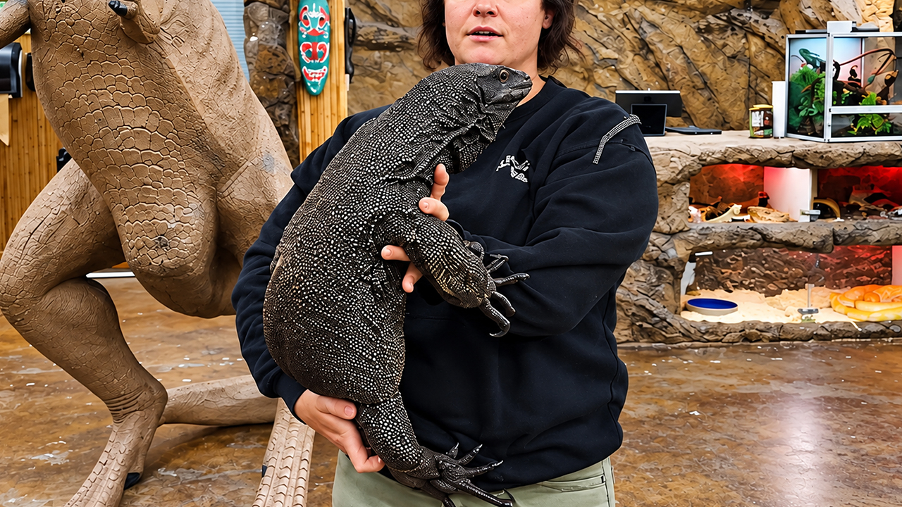 Getting close to this black dragon monitor takes patience