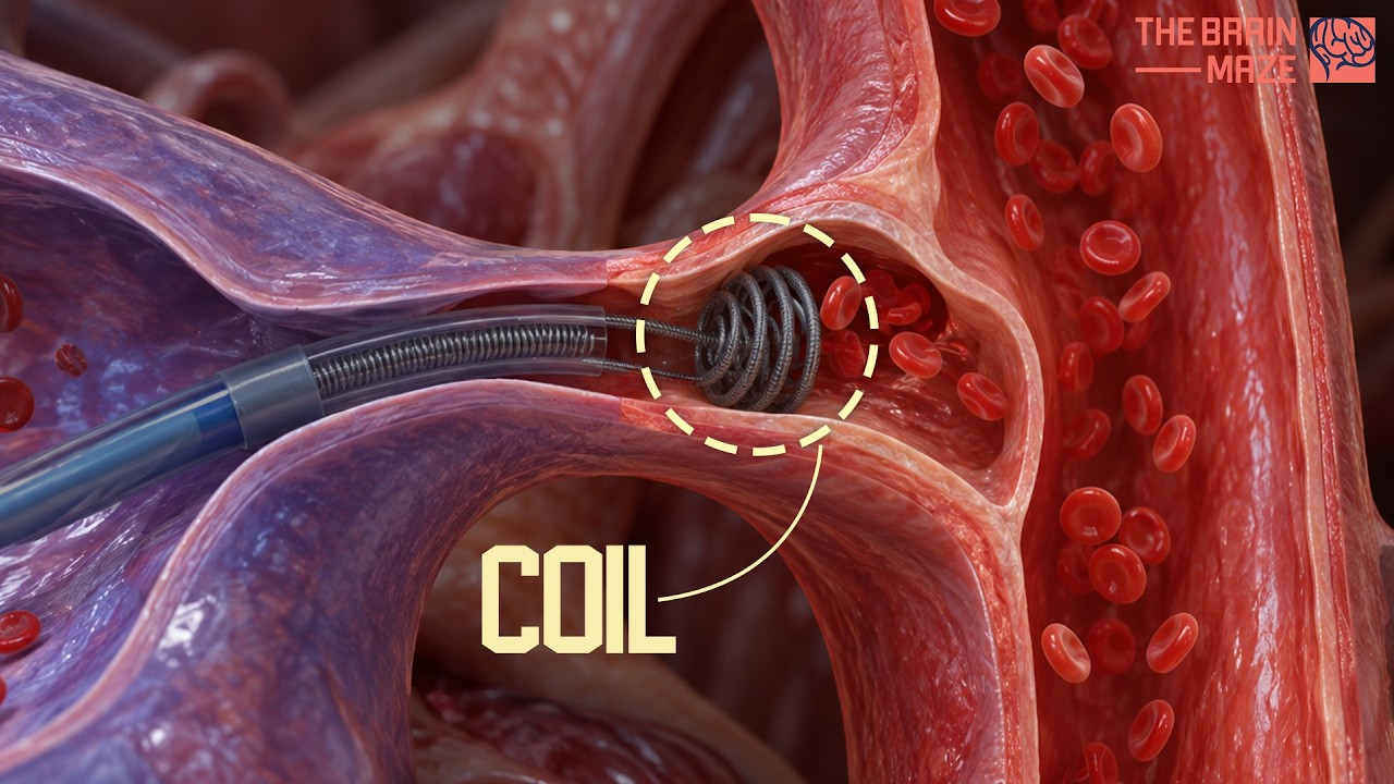 Using a coil to close an extra vessel