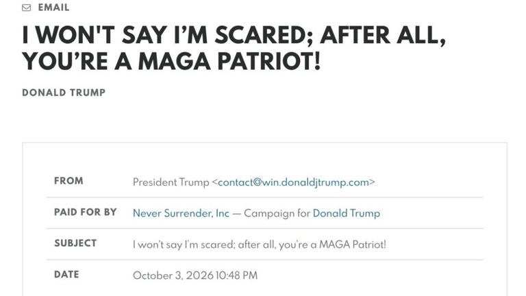 Trump fundraising email: “I’m not happy” you haven’t donated