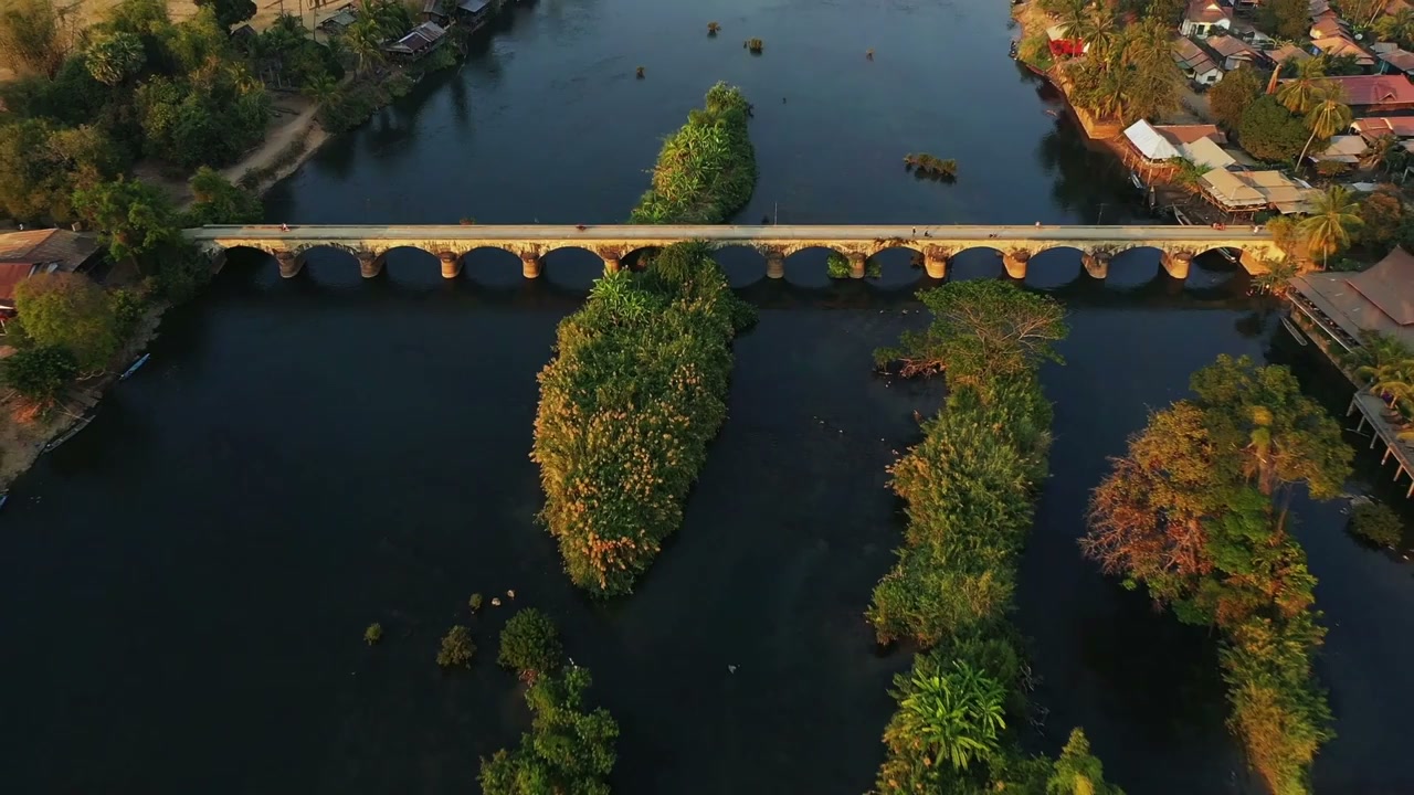 Don Det Don Khon Bridge Laos Drone Views Of Historic Railway Bridge 