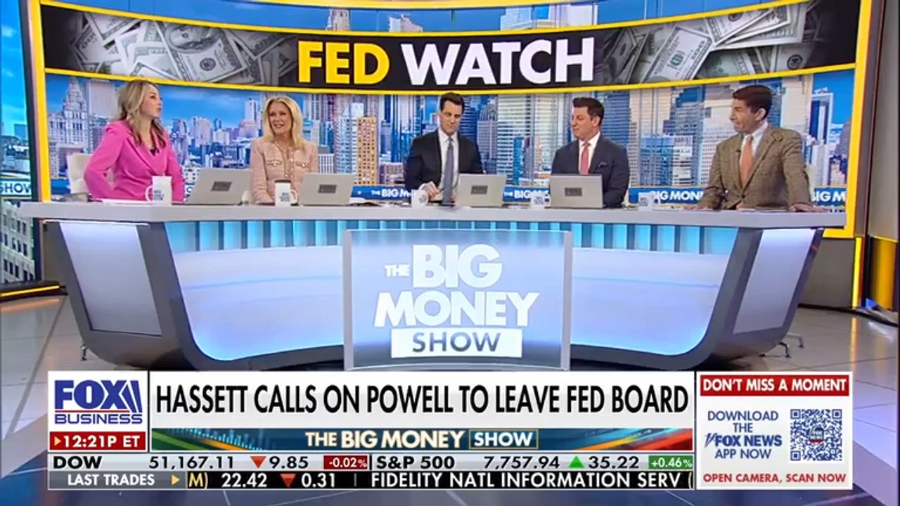 Hassett calls on Powell to leave Federal Reserve Board