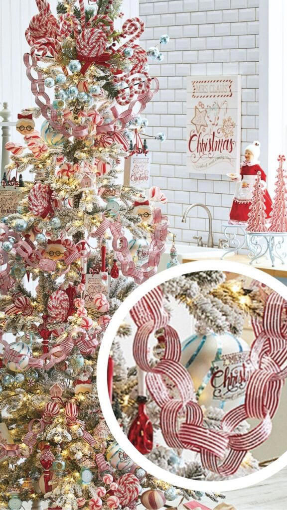 Childhood paper chain garland gets a ribbon makeover