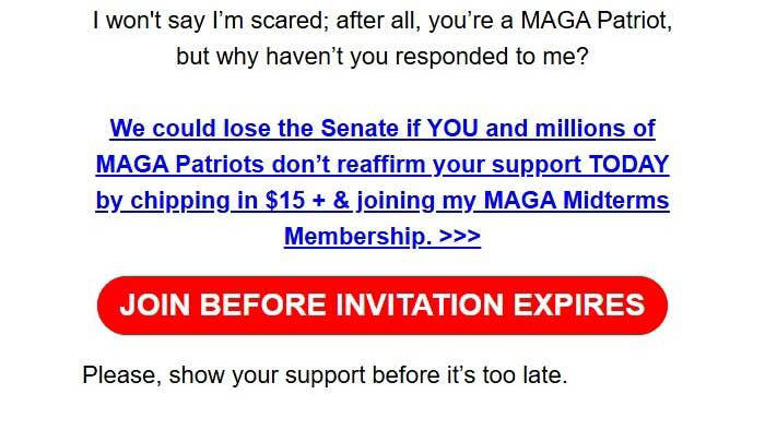 Trump fundraising email: “I’m not happy” you haven’t donated