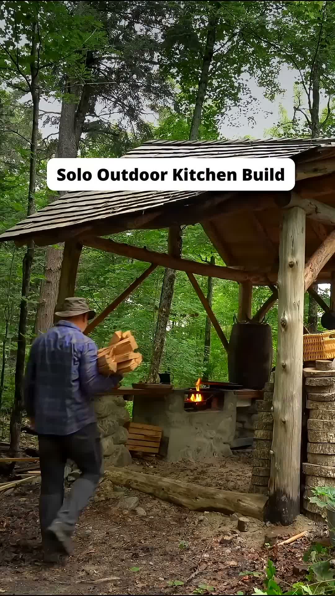 I built a forest rocket stove + BBQ 🔥