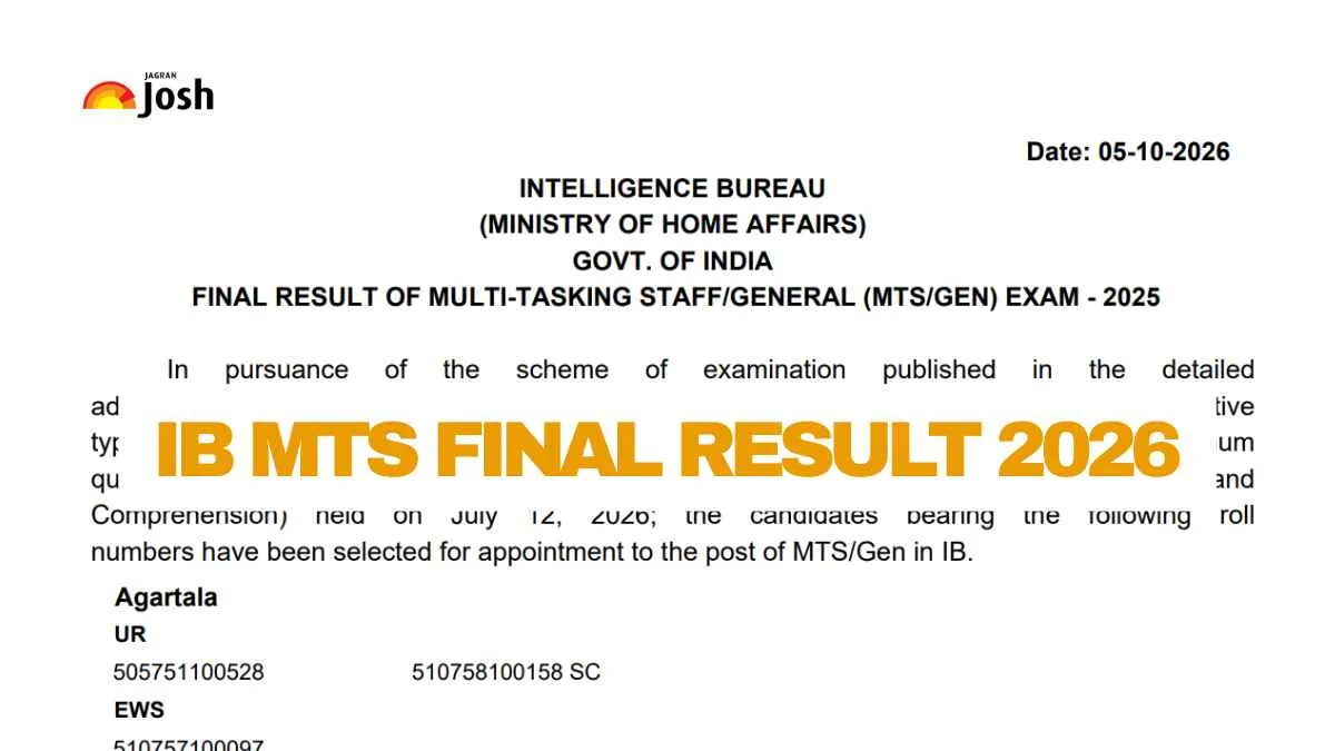 IB MTS final result 2026 (out): Download multi tasking staff merit list ...