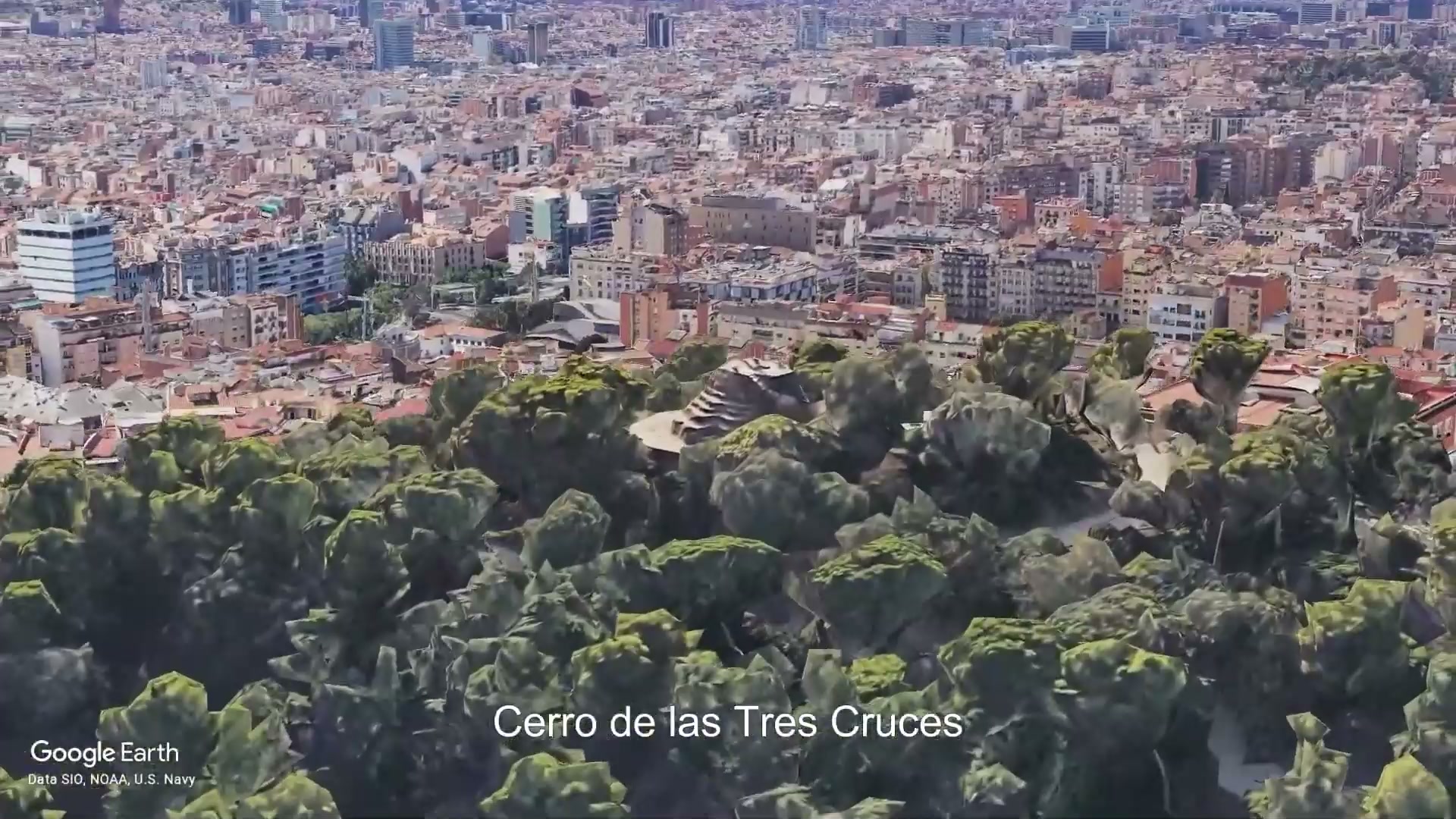 Aerial view of Parque de la Ciutadella in Barcelona