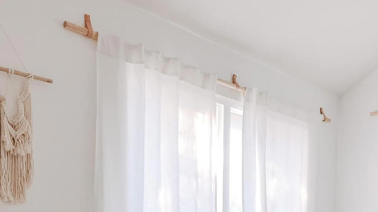 Replace ugly curtain rod brackets: A natural, rustic alternative from ...