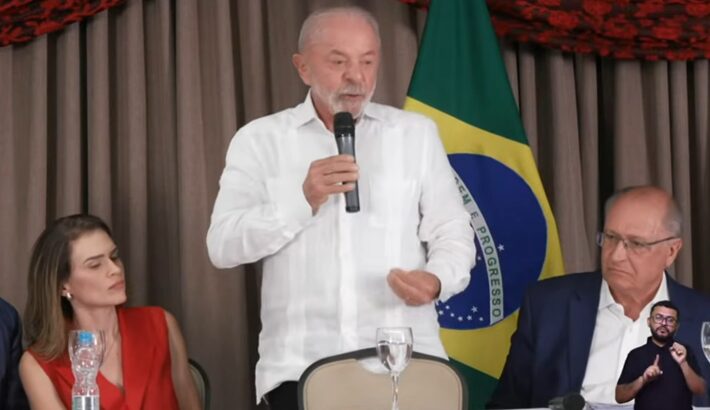 O presidente Lula critica o STF em discurso durante encontro com aliados Foto: Reprodução via Youtube