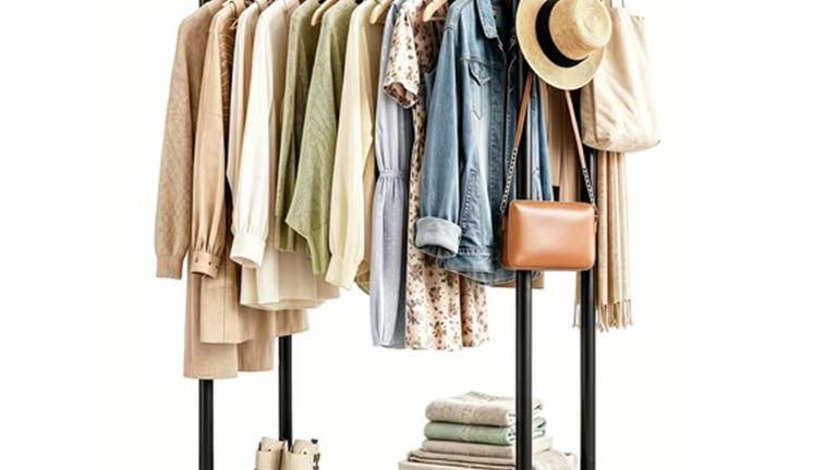 Walmart’s 'sturdy' double-rod clothes rack holds up to 55 garments, and ...