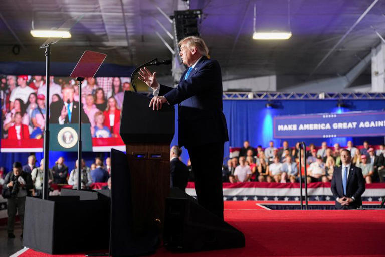 Trump holds Nebraska rally in bid to keep deep-red state in Republican ...