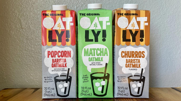 Review: Oatly's new popcorn, churro, and matcha oat milks are as ...