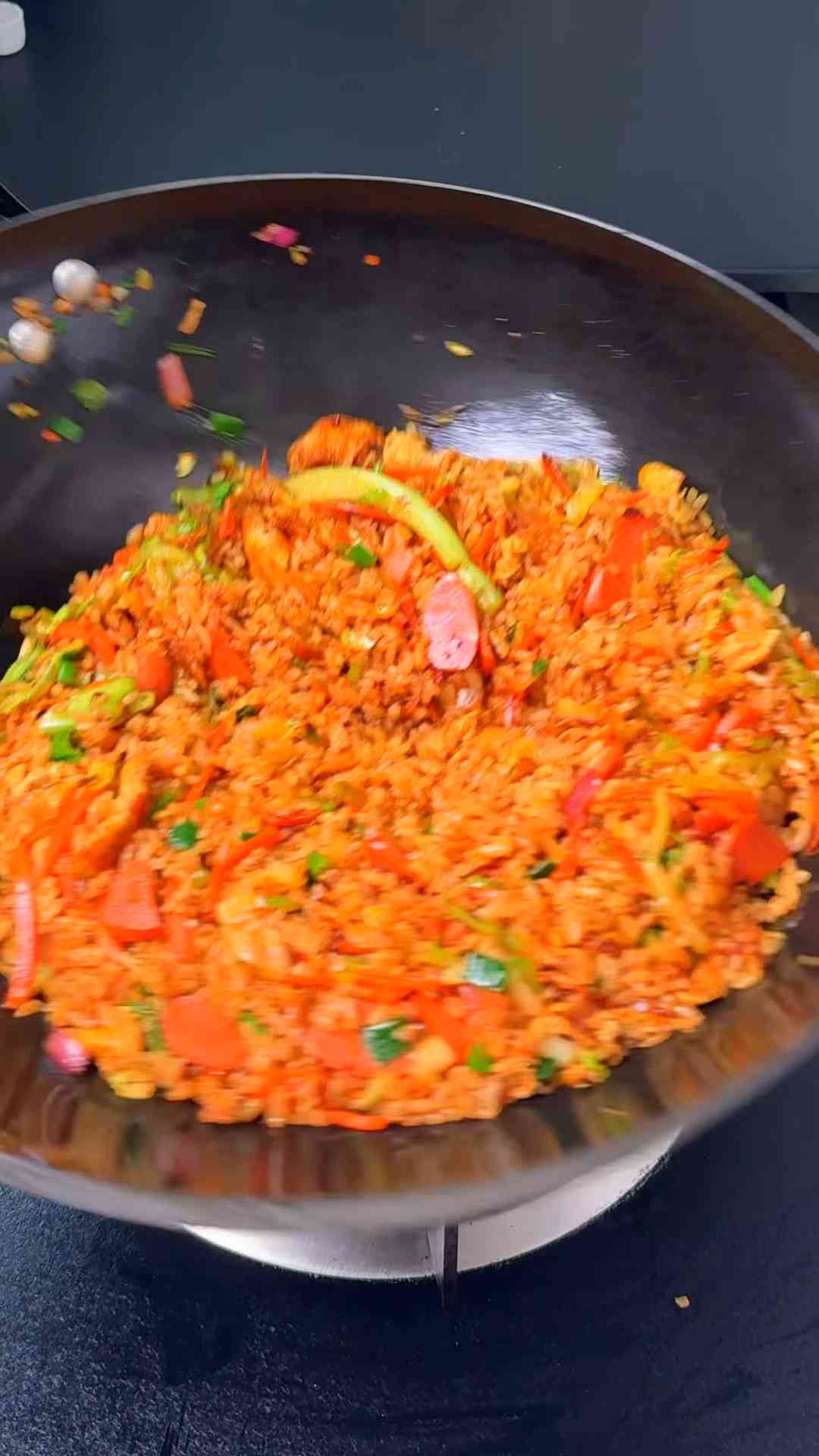 Spicy vegetable fried rice with quick wok flavor