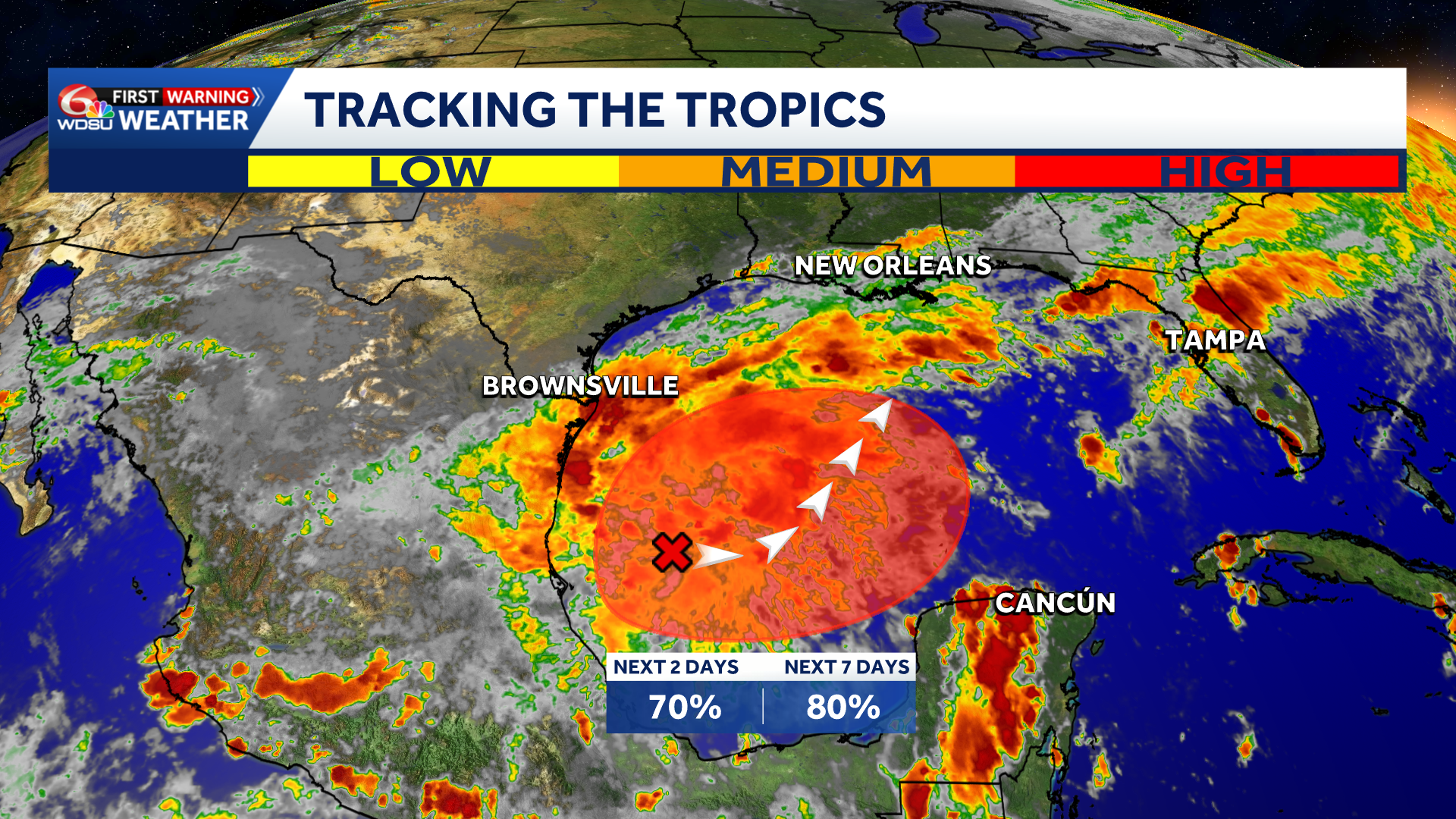 Watching the Gulf: Development chances increase to 80%