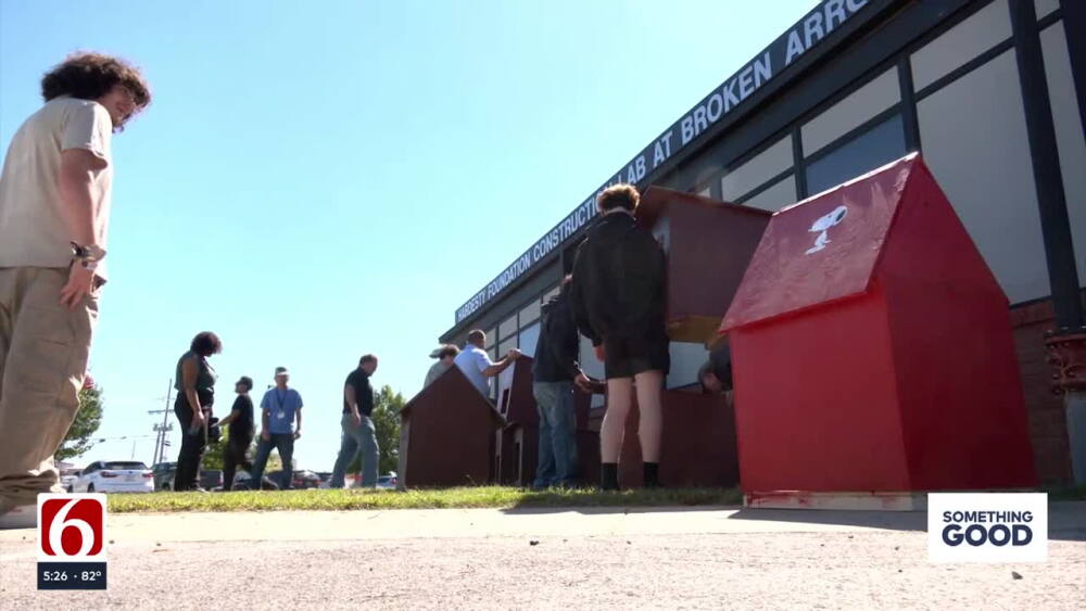 Broken Arrow students build dog houses to donate to BARC Rescue