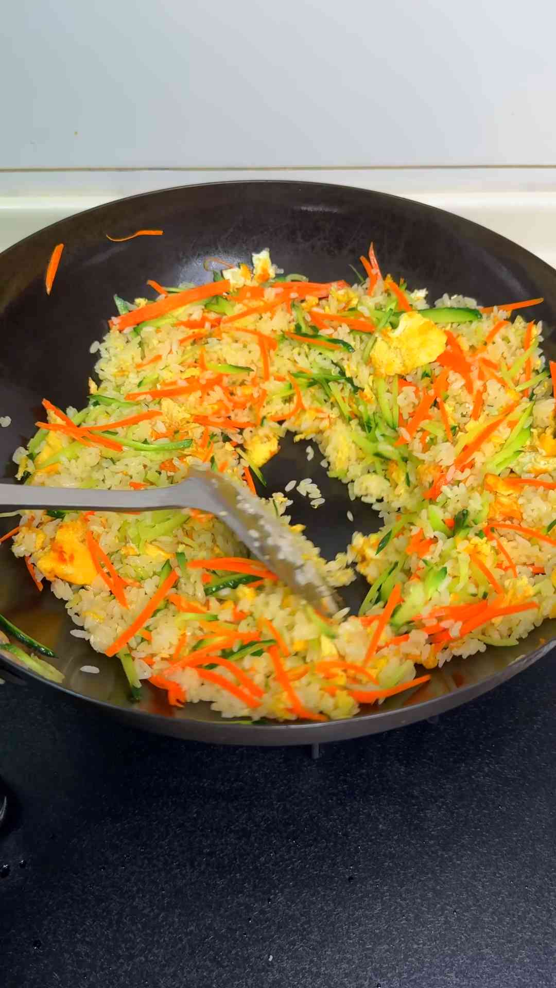 Light vegetable fried rice with fresh ingredients