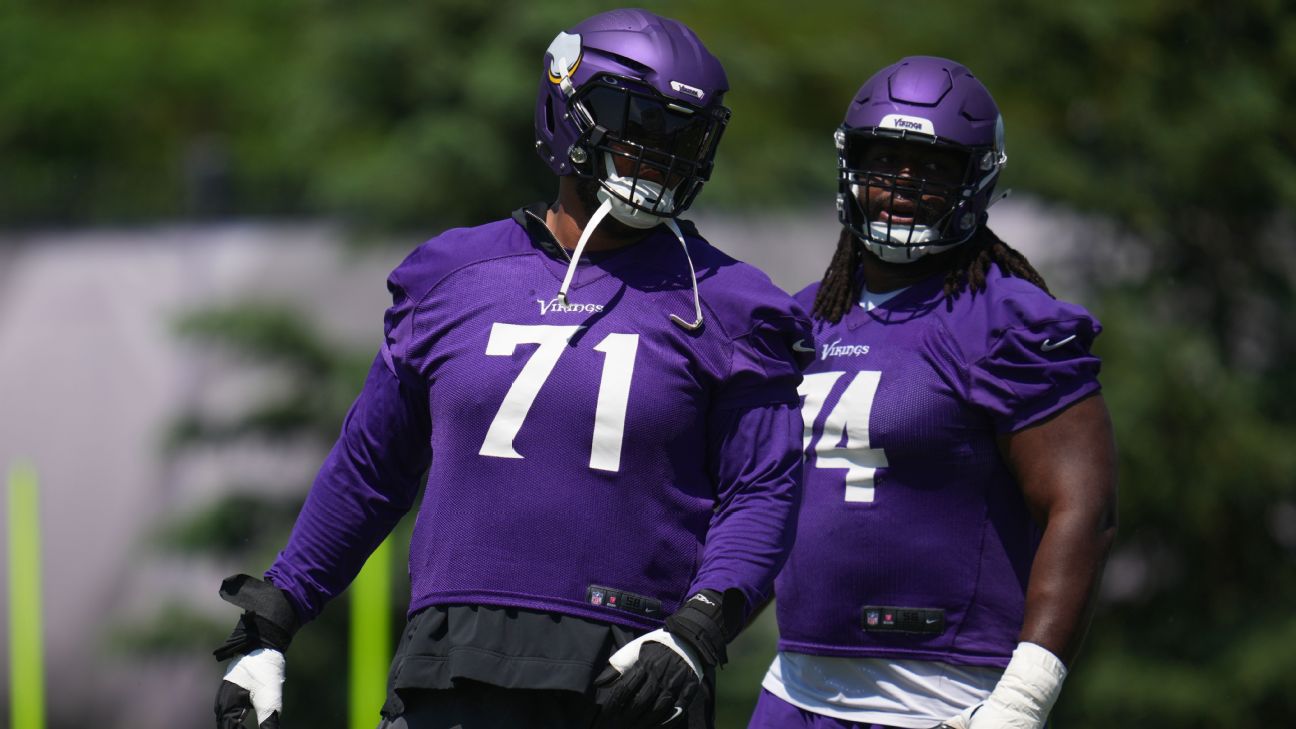 Vikings LG Jackson likely out for season, LT Darrisaw has concussion