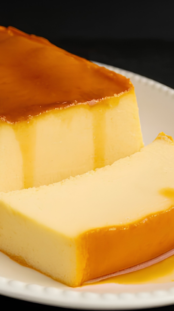 A creamy caramel pudding with a smooth silky texture