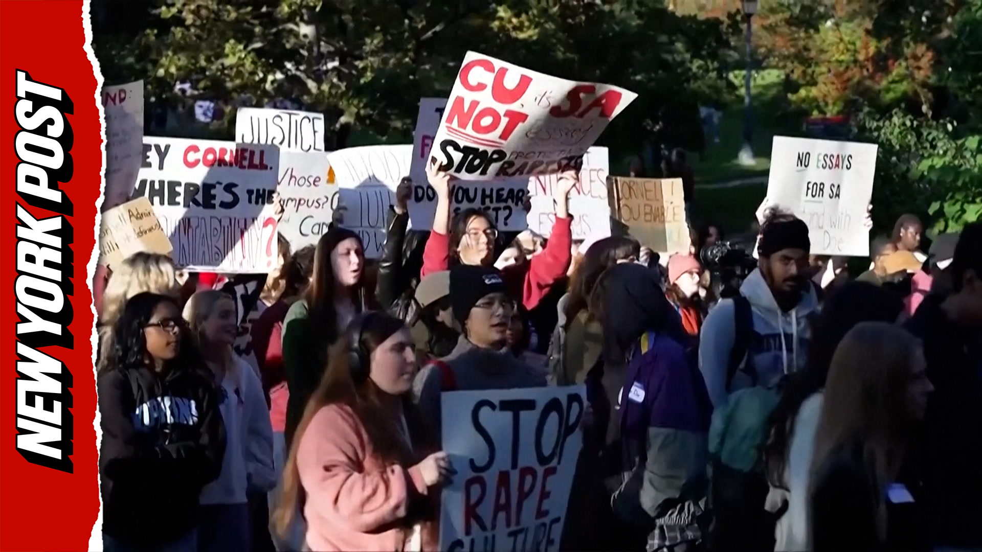 Cornell students rally in powerful campus protest against sexual assault