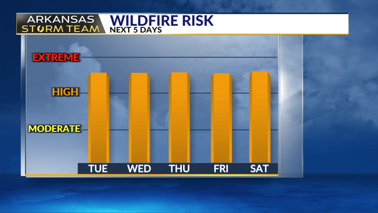 Arkansas Storm Team forecast: Wildfire danger, heat, & tropical development