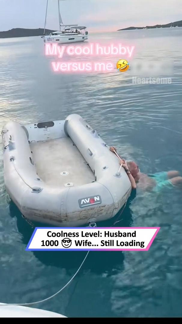 Duo attempts dinghy challenge as man outshines wife with relaxed demeanor