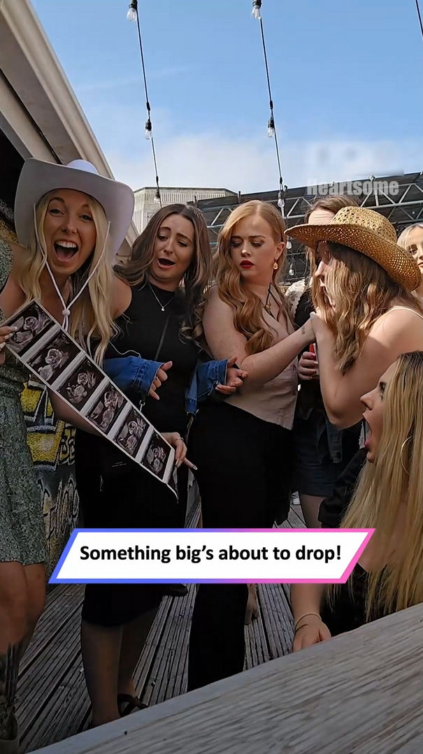Group of friends discover bestie's expecting news at western-themed ...