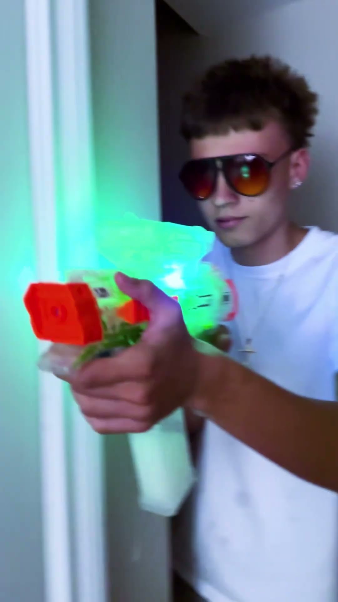 Epic glow in the dark gel blaster showdown! Toy gun battle with glowing ...