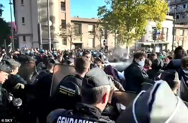Violence returns to streets of France as student protesters clash with cops
