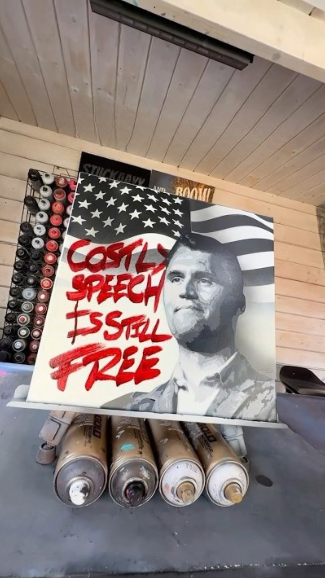 Creating a memorial portrait with spray paint