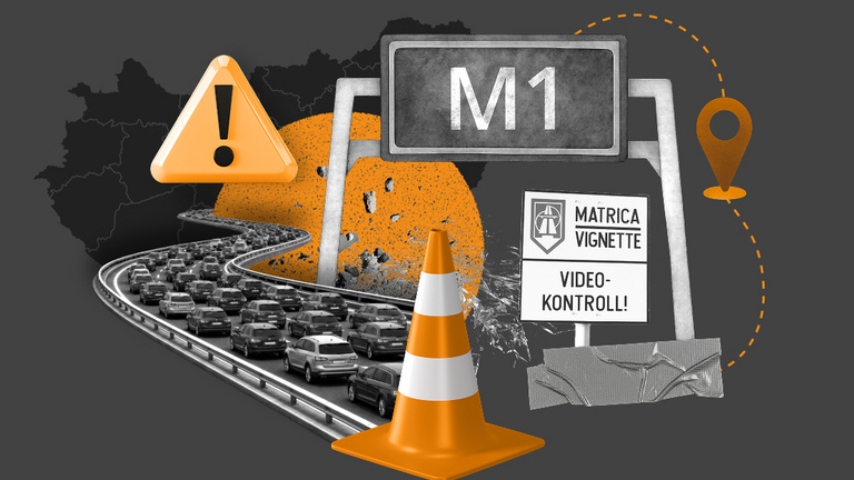 Elesett az M1-es autópálya, tömegbaleset és kigyulladt autó miatt áll a ...