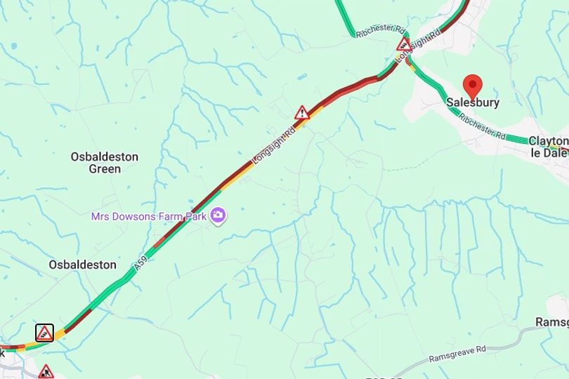 A59 hit by severe delays after crash blocks road in both directions