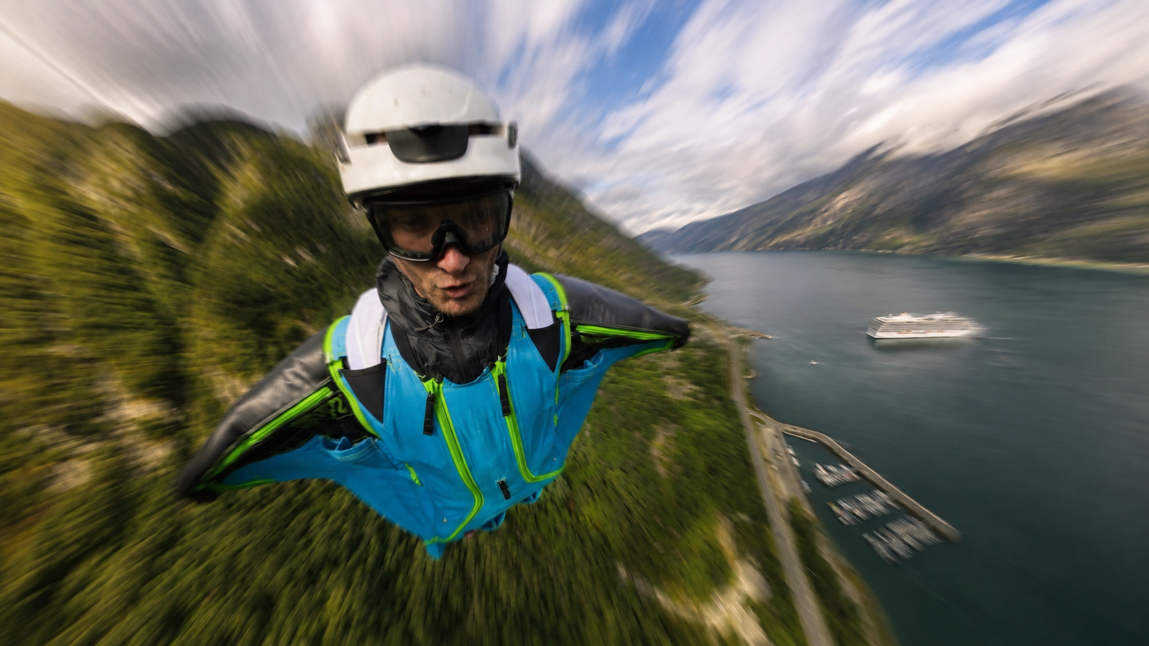 Three, two, one... then they dropped into a Norwegian fjord