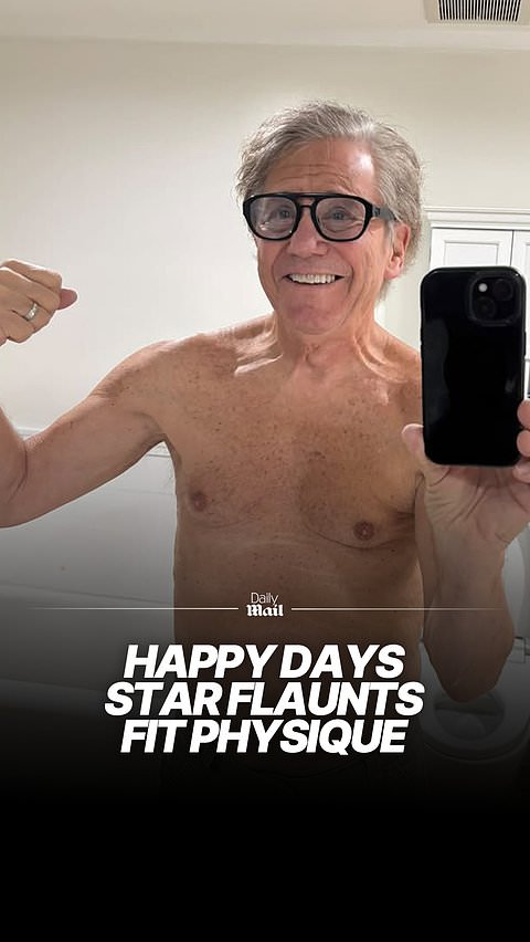 Happy Days star Anson Williams shows off fit physique at 77