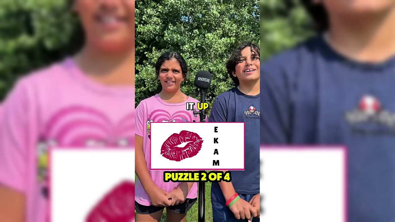 Sibling brain teaser competition with puzzles and guessing games