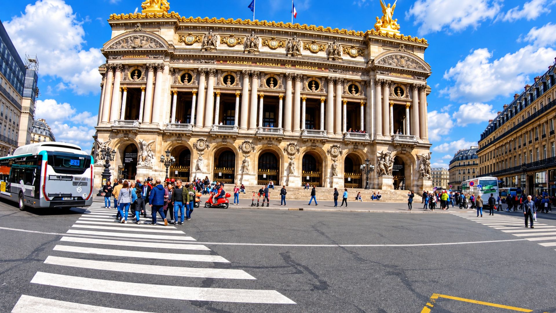 Recorrido a pie por París por la Ópera y la zona de compras de lujo (4K)