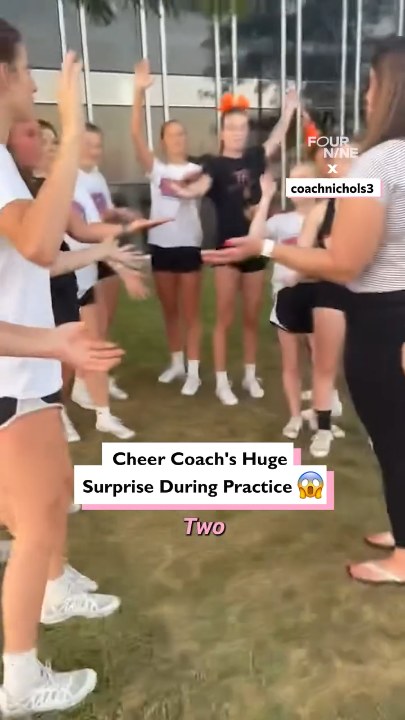 Cheer coach's huge surprise during practice