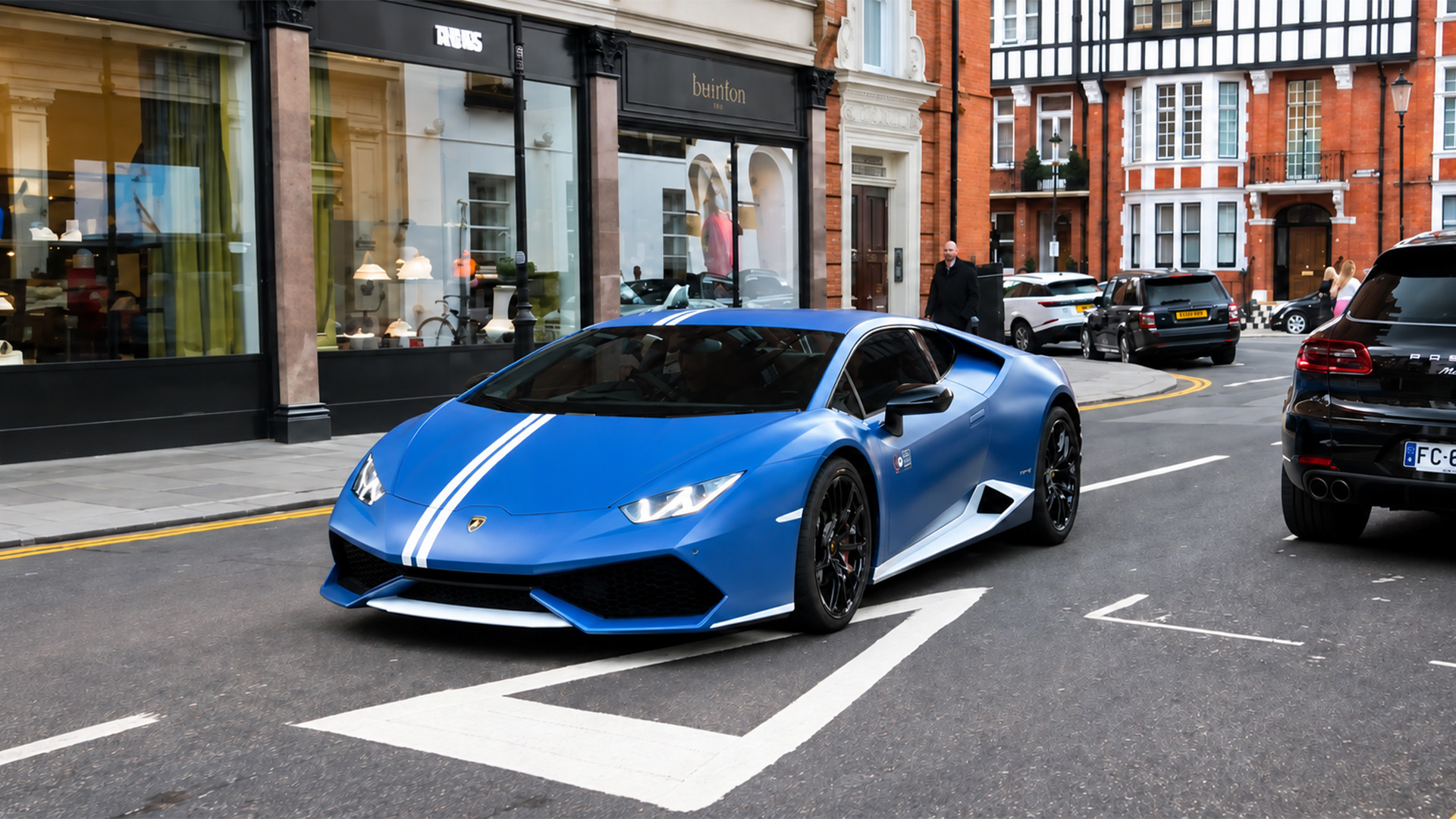 White body stripes define this $245,500 Lamborghini Huracan Avio