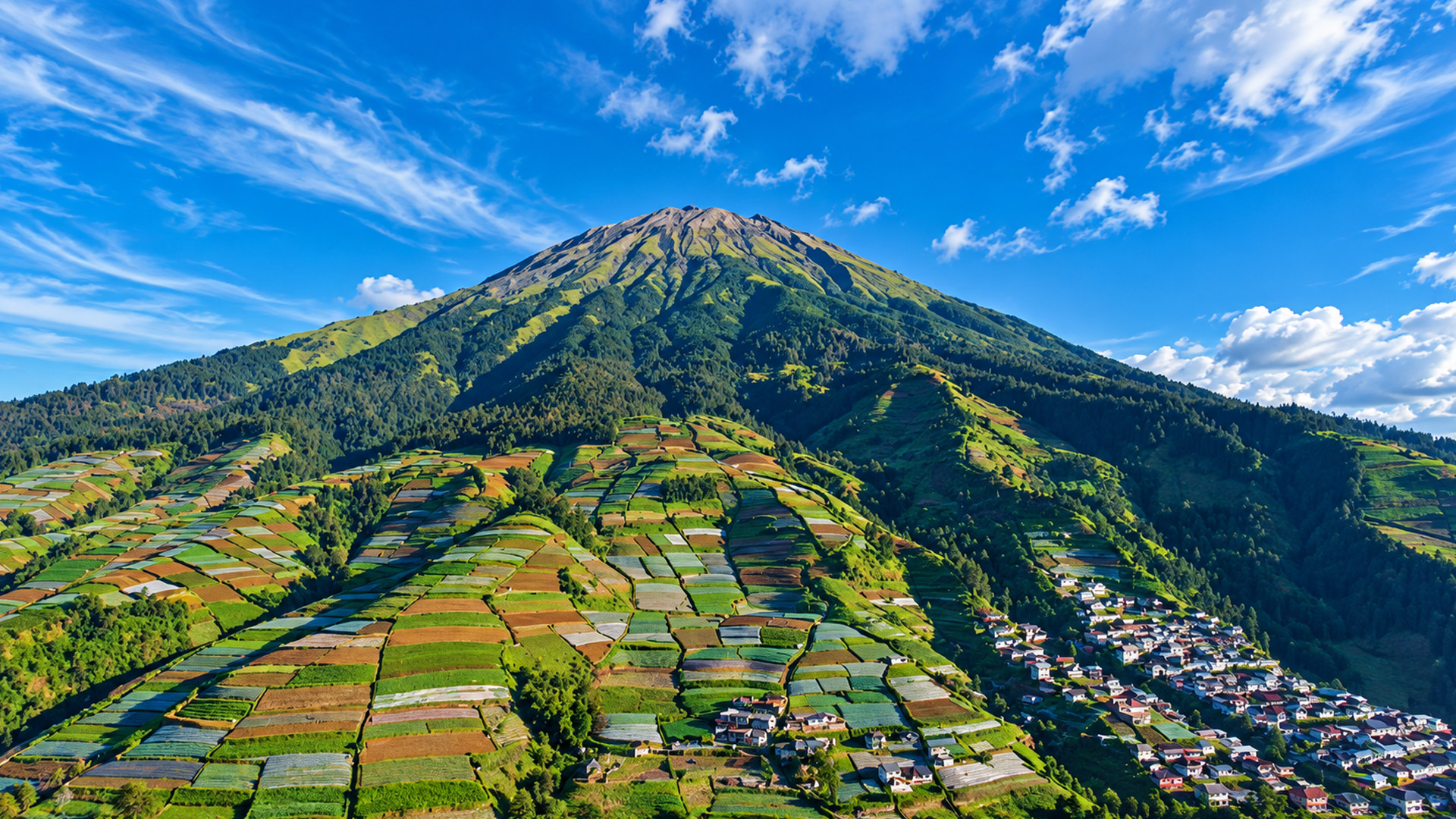 Terraced fields climbing around Nepal’s mountain villages