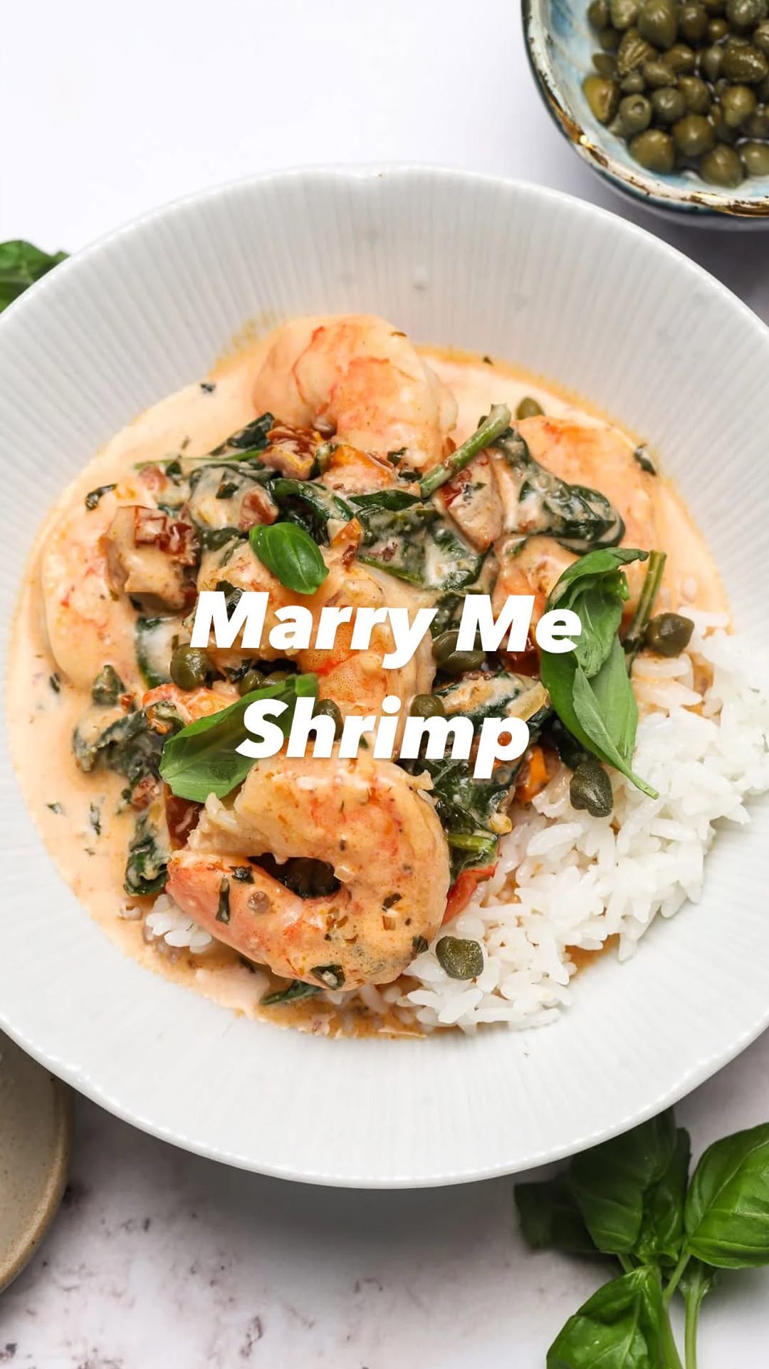 Marry me shrimp with creamy garlic sauce for dinner