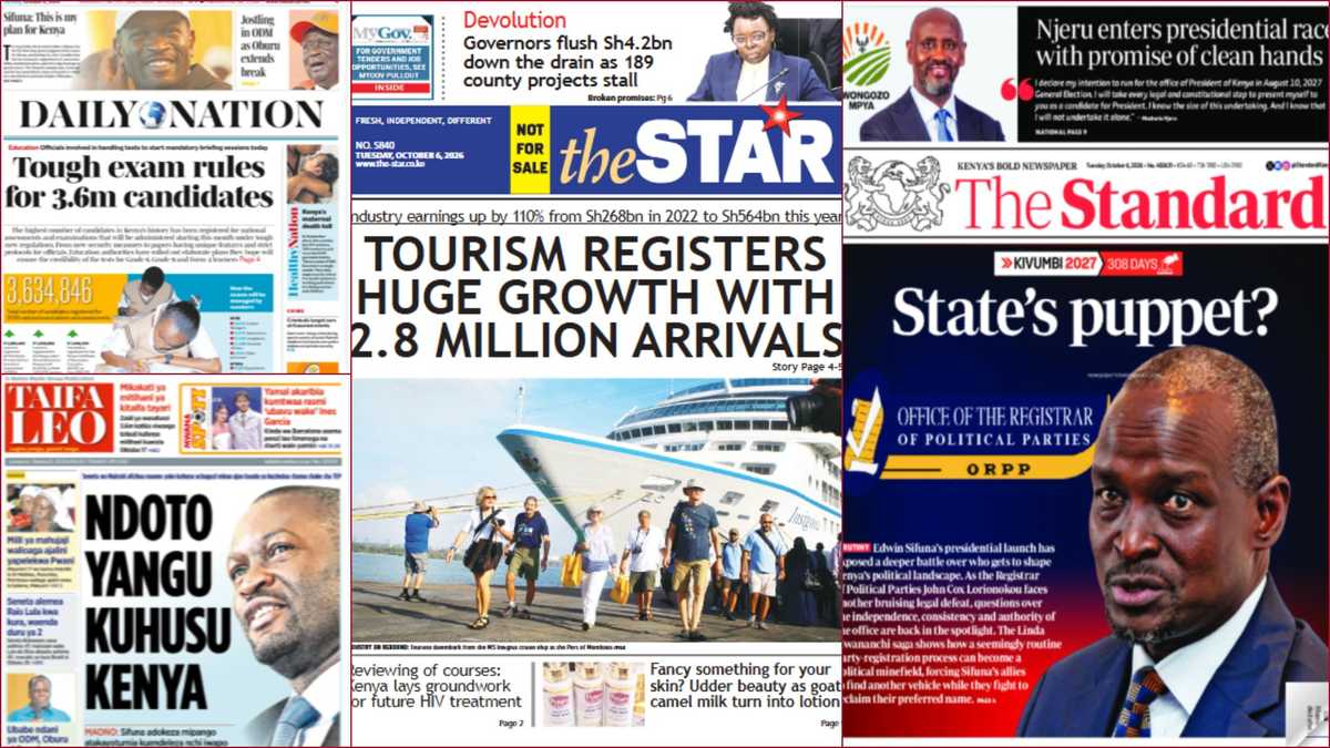 Kenyan newspapers, October 6: William Ruto allegedly eyeing another ...