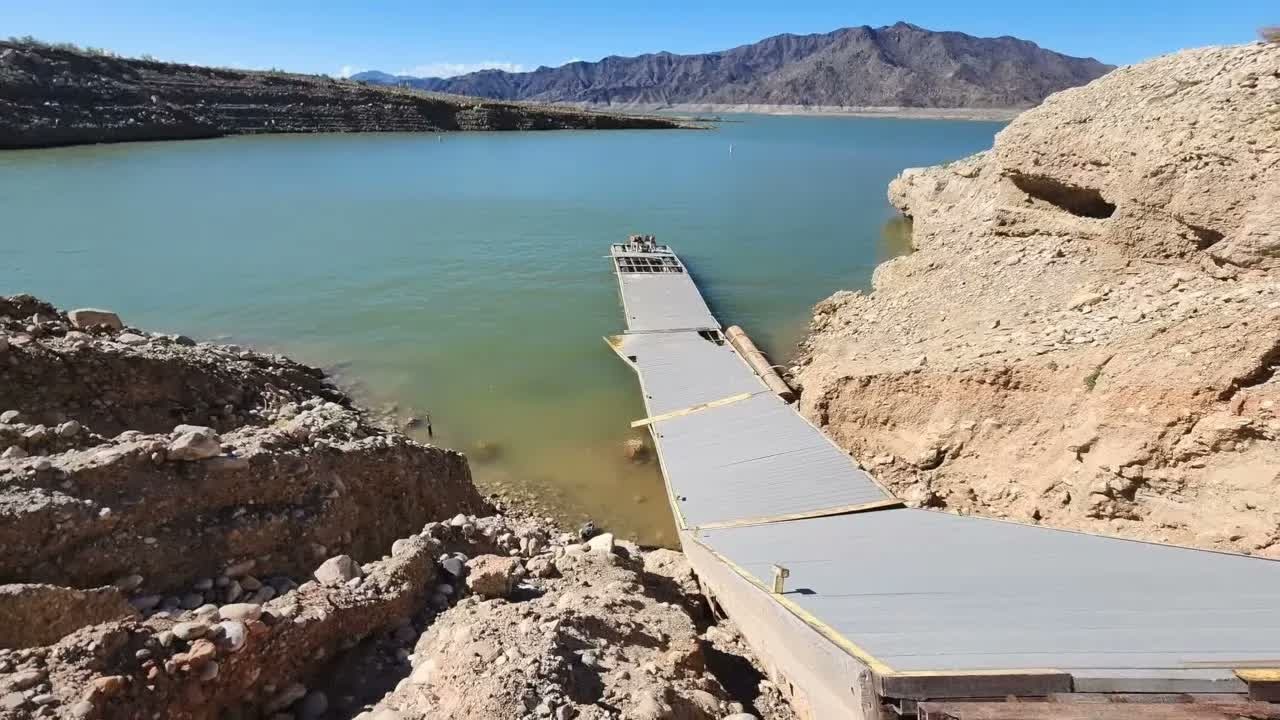 Lake Mead had fallen so far the boat ramp ended at a cliff. Then we saw ...